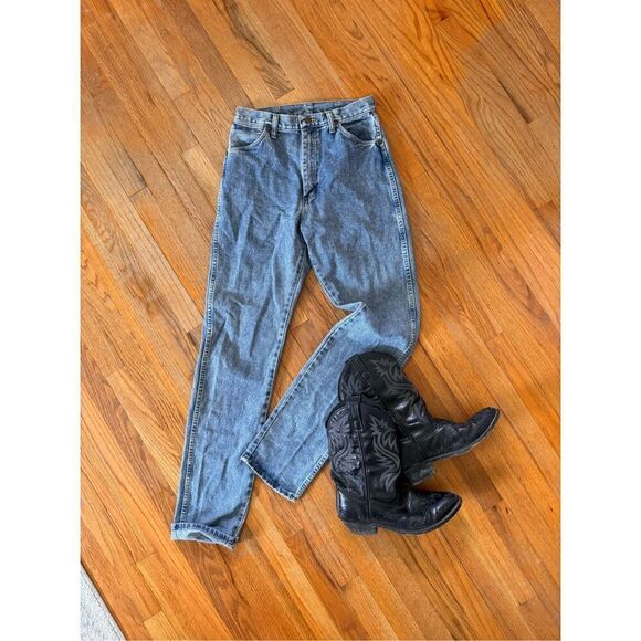 Vintage 90s Wrangler Women’s Cowboy Cut Slim Fit Jeans size 9x34 - Picture 1 of 8
